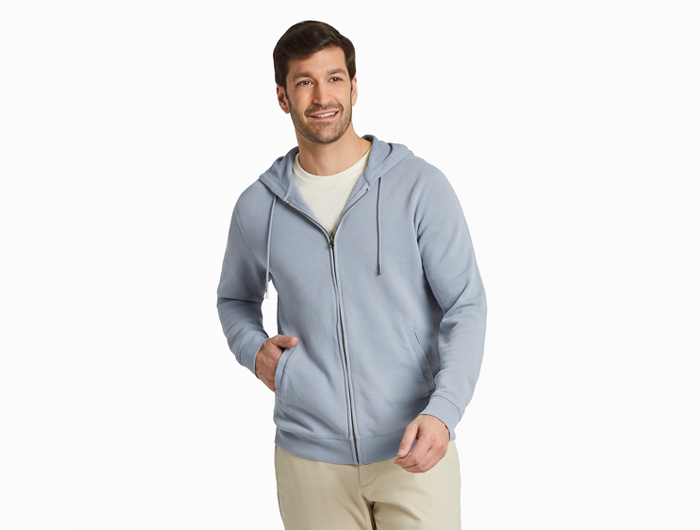 Life is Good Men's Solid French Terry Zip Hoodie