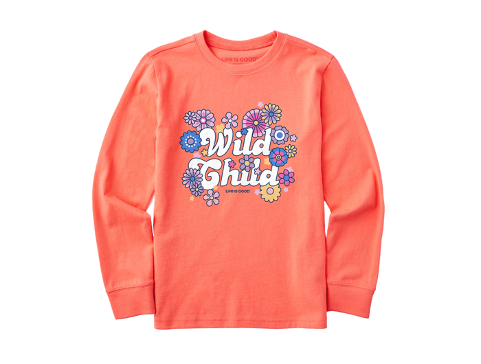 Life is Good Kid's Long Sleeve Crusher Tee - Hippy Wild Child