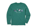 Life is Good Kid's Long Sleeve Crusher Tee - Snowman Village Vista