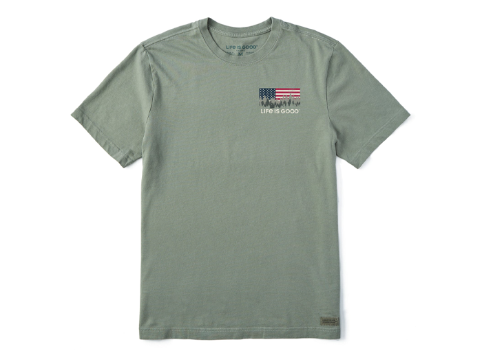Life is Good Men's Crusher Tee - Flag Forest LIG