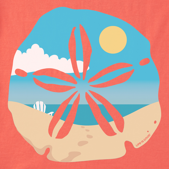 Life is Good Women's Crusher Tee - Sand Dollar Beach Scene