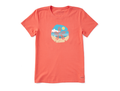 Life is Good Women's Crusher Tee - Sand Dollar Beach Scene