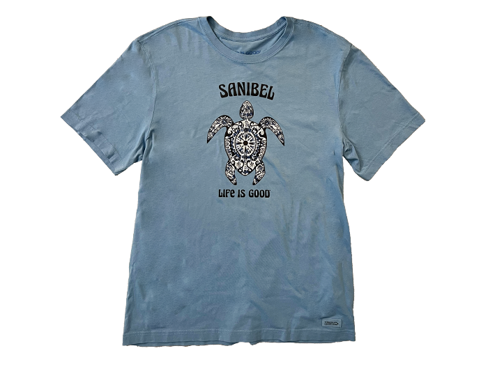 Life is Good Men's Crusher Lite Tee - Sanibel Tie Dye Turtle