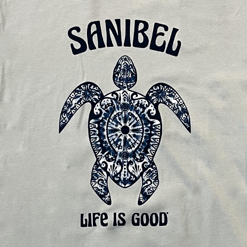 Life is Good Men's Crusher Tee - Sanibel Tie Dye Turtle