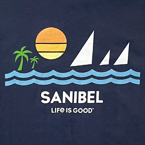 Life is Good Men's Crusher Tee - Sanibel Minimalist Beach