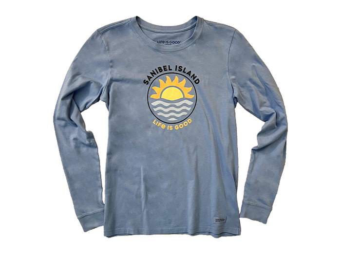 Life is Good Women's Long Sleeve Crusher Tee - Sanibel Let It Shine