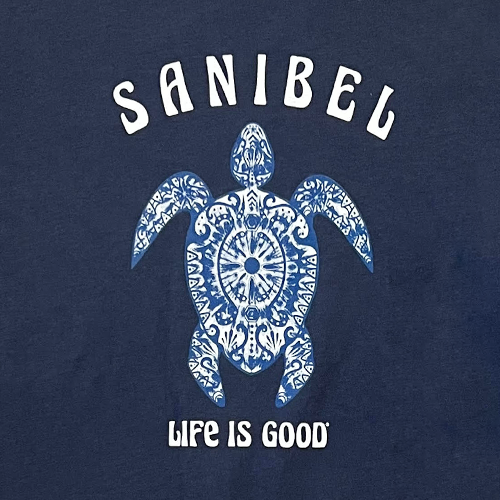 Life is Good Women's Crusher Lite Tee - Sanibel Tie Dye Turtle