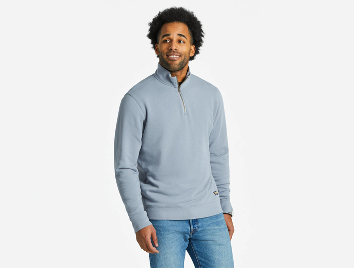 Life is Good Men's Solid French Terry 1/4 Zip Pullover