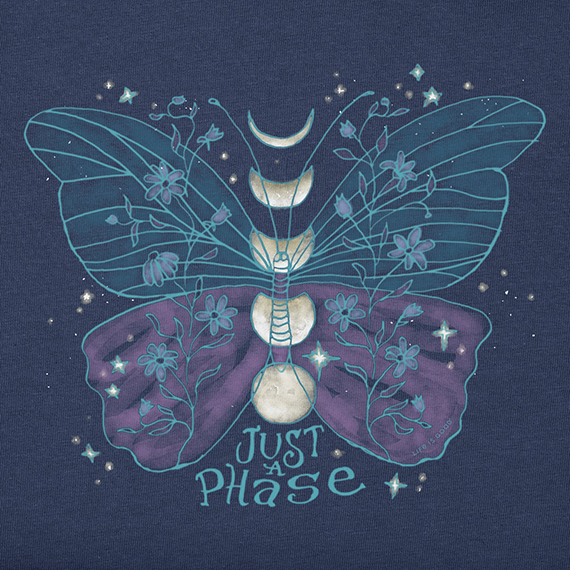 Life is Good Women's Crusher Lite Tee - Just a Phase Butterfly