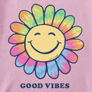 Life is Good Kids' Crusher Tee - Tie Dye Flower Vibes