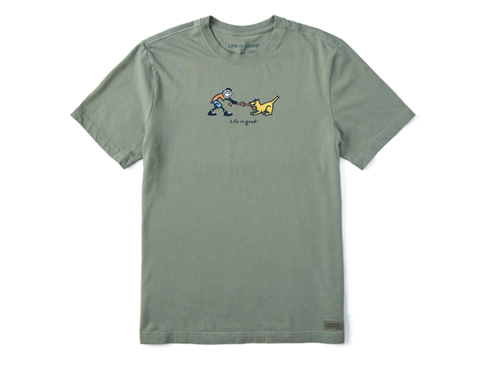 Life is Good Men's Crusher Tee - Jake &amp; Rocket Tug of War