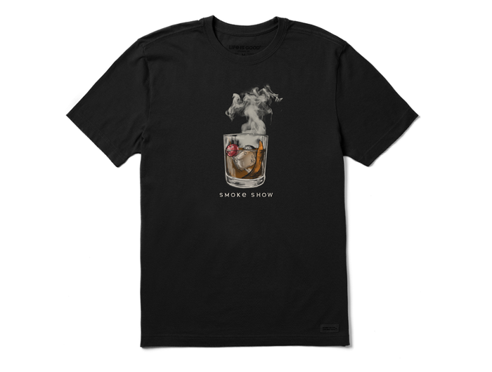 Life is Good Men's Crusher Tee - Smoke Old Fashioned