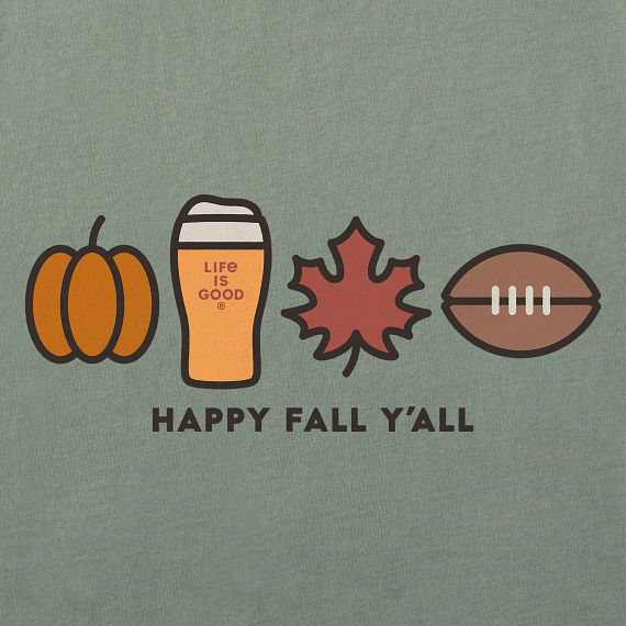 Life is Good Men's Crusher Tee - Happy Fall Icons