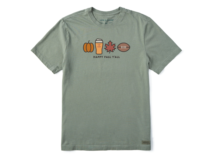 Life is Good Men's Crusher Tee - Happy Fall Icons