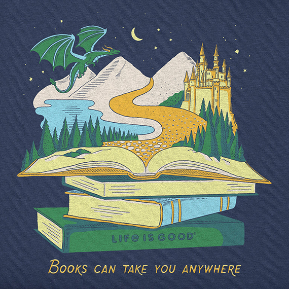 Life is Good Kids' Crusher Tee - Books Can Take You Anywhere