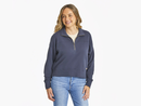 Life is Good Women's Solid French Terry Boxy 1/4 Zip Pullover