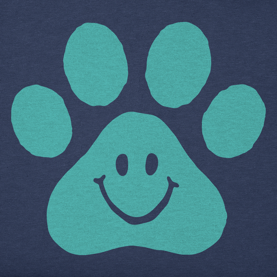 Life is Good Women's Crusher Tee - Naive Smiley Paw