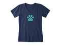 Life is Good Women's Crusher Tee - Naive Smiley Paw