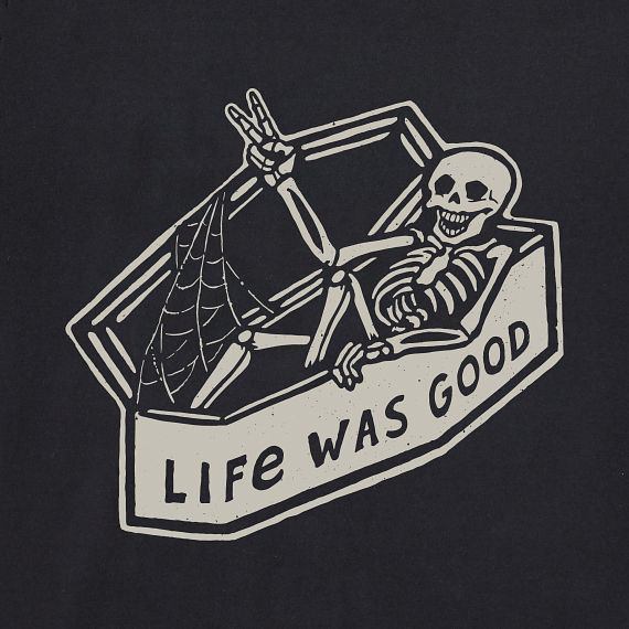 Life is Good Men's Crusher Tee - Life Was Good Skeleton