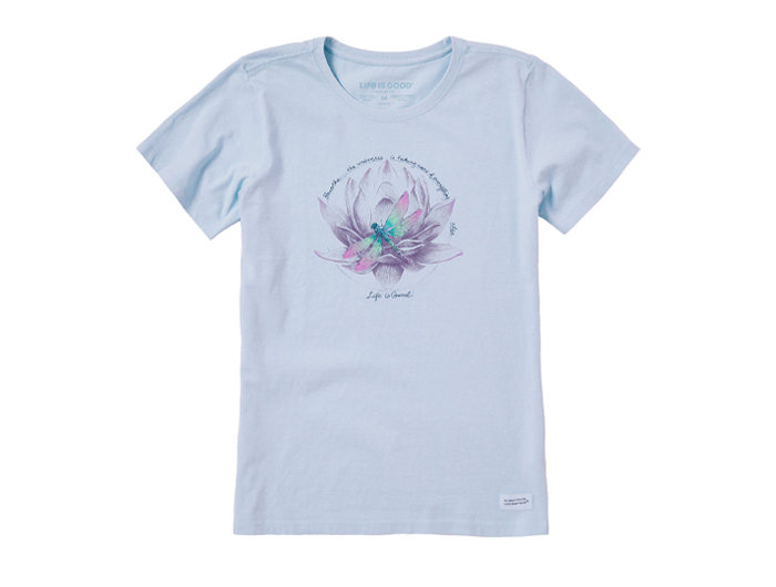 Life is Good Women's Crusher Tee - Dragonfly Lotus Breathe