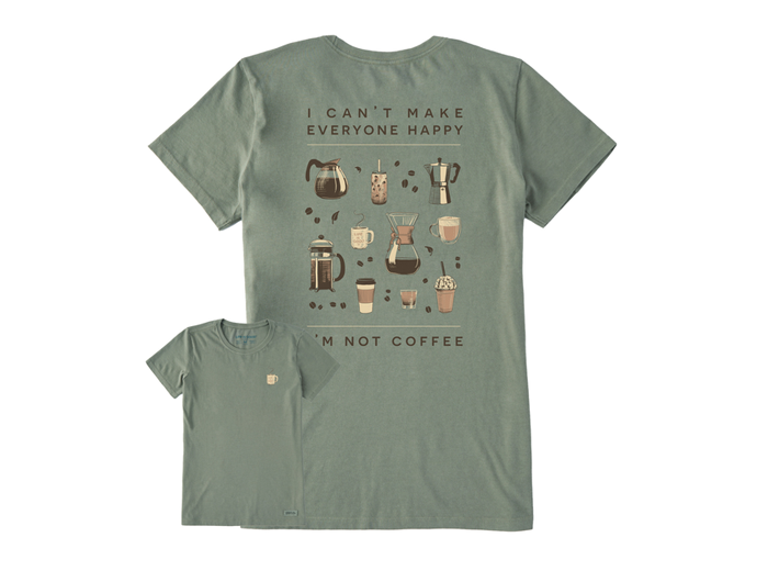 Life is Good Women's Crusher Tee - Happy Coffee