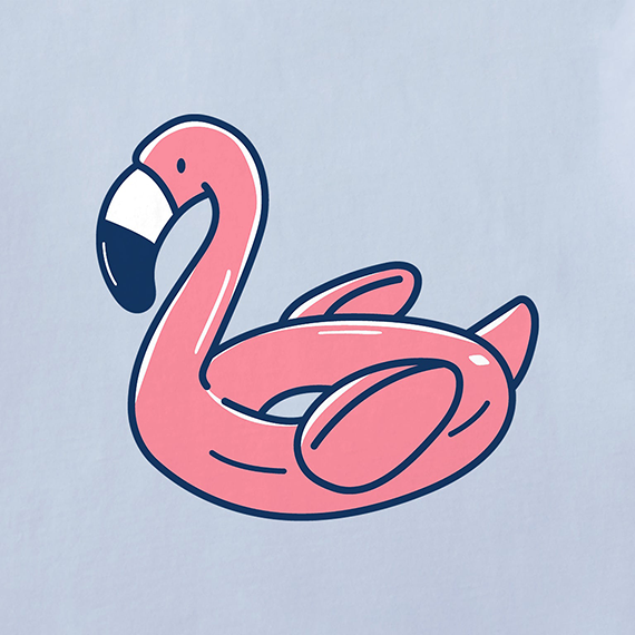 Life is Good Women's Crusher Tee - Flamingo Floatie