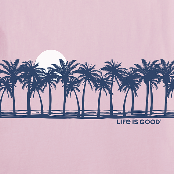 Life is Good Women's Crusher Tee - Palm Sea Stripe