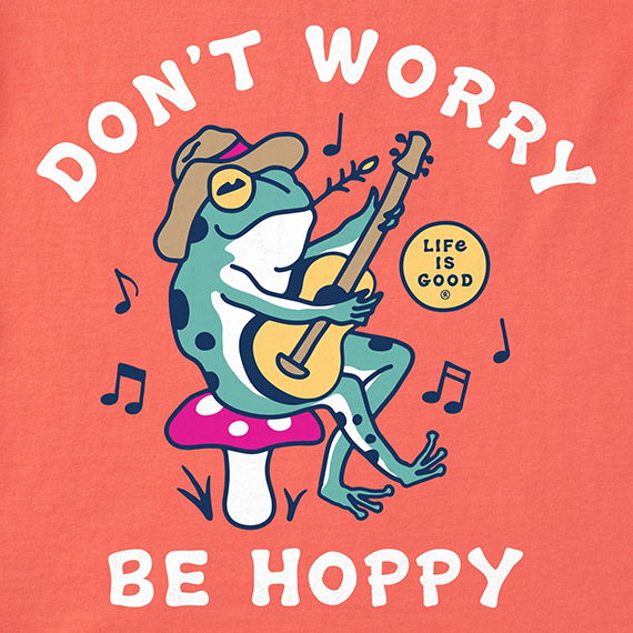 Life is Good Women's Crusher Tee - Don't Worry Frog Guitar