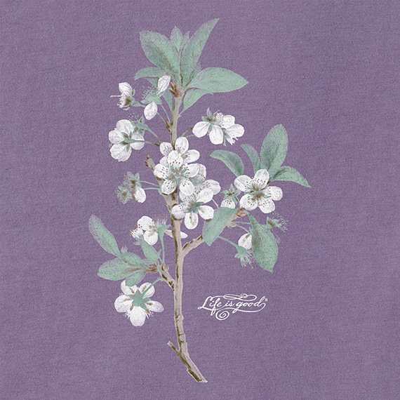 Life is Good Women's Crusher Tee - Antique Plum Blossom Painting