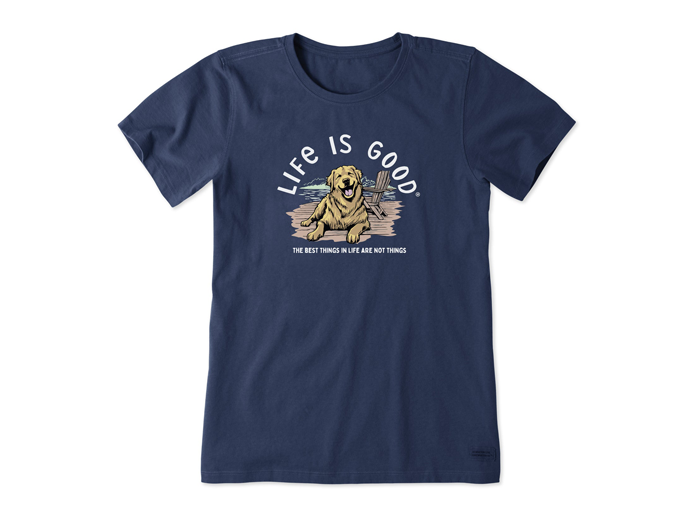 Life is Good Women's Crusher Tee - Best Things Golden Dock