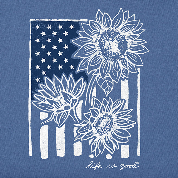 Life is Good Women's Crusher Tee - Sunflower Flag