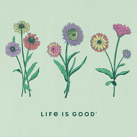 Life is Good Women's Crusher Tee - Botanical Flowers