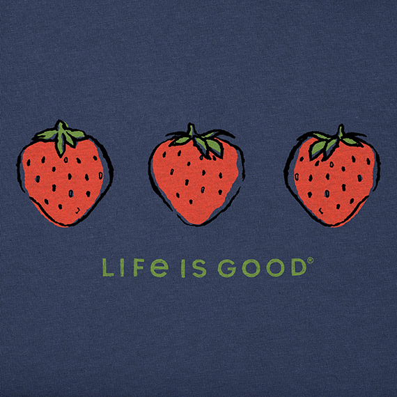 Life is Good Women's Crusher Tee - Three Strawberries