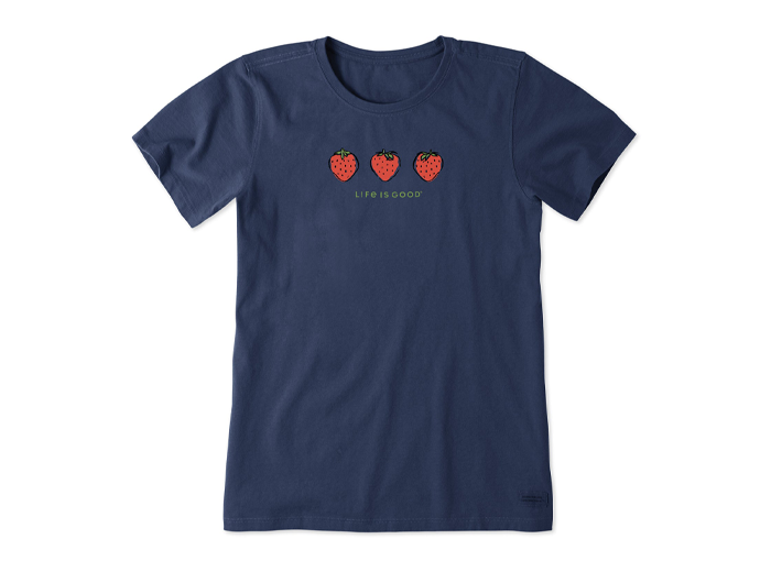 Life is Good Women's Crusher Tee - Three Strawberries
