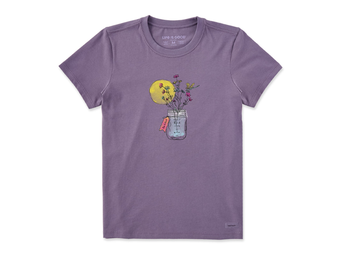 Life is Good Women's Crusher Tee - Flower Jar