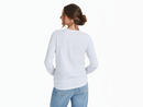 Life is Good Women's Long Sleeve Crusher Tee - Row of Hibiscus