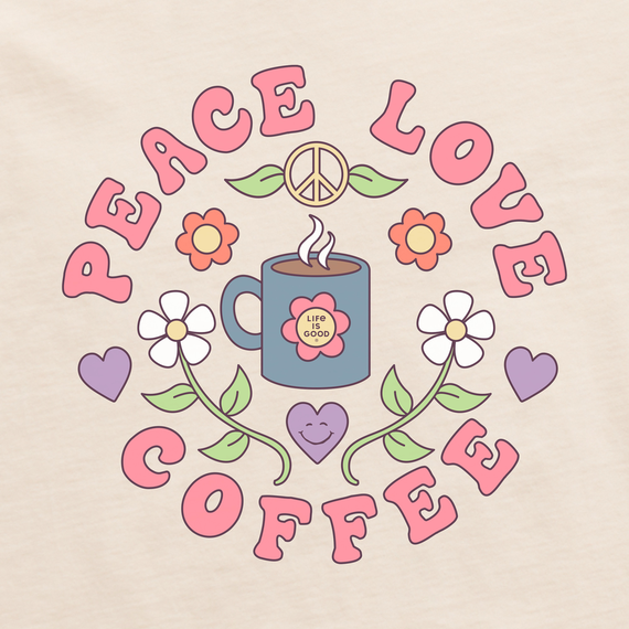 Life is Good Women's Long Sleeve Crusher Tee - Peace Love Coffee