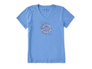 Life is Good Women's Crusher Vee - Happiness Wildflower Compass