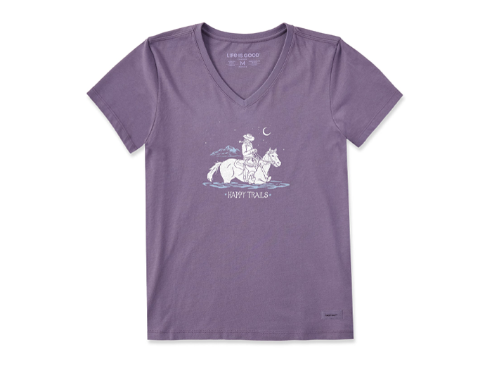 Life is Good Women's Crusher Vee - Happy Trails Cowgirl