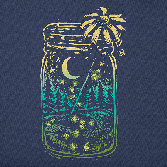 Life is Good Women's Crusher Vee - Firefly Moon Jar