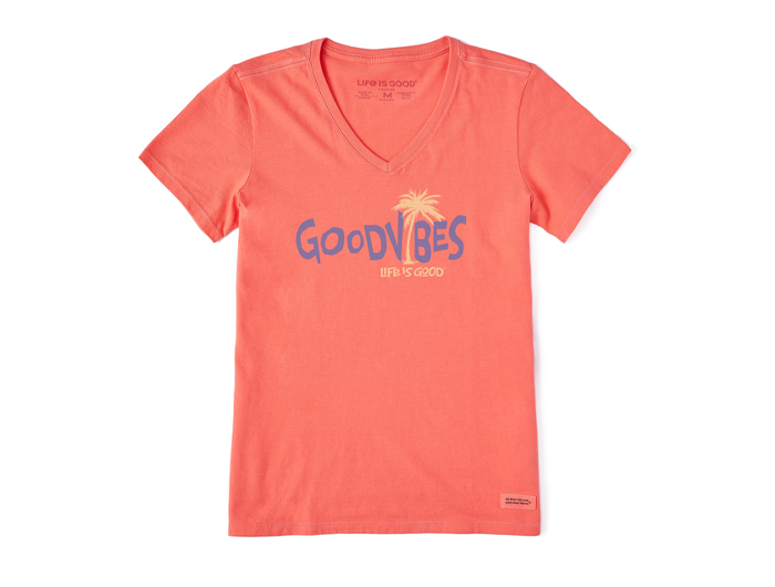 Life is Good Women's Crusher Vee - Good Vibes Palm