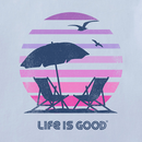 Life is Good Women's Crusher Tank - 70's Retro Beach Umbrella