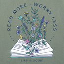 Life is Good Women's Crusher Lite Tee - Read More Flower Book