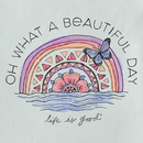 Life Is Good Women's Crusher Lite Vee - Beautiful Day Butterfly Rainbow