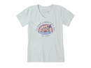 Life Is Good Women's Crusher Lite Vee - Beautiful Day Butterfly Rainbow