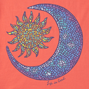 Life Is Good Women's Crusher Lite Vee - Mosaic Sun Moon