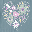 Life is Good Women's Long Sleeve Hooded Crusher Lite Tee - Love Flower Heart