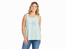 Life is Good Women's Textured Slub Tank - Watercolor Starfish