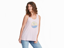 Life is Good Women's Textured Slub Tank - Ocean Watercolor