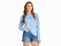 Life is Good Women's Long Sleeve Sun Crusher Tee - Tie Dye Spatter Three Daisies
